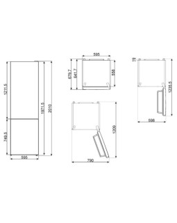 Külmik smeg 201 cm, 266/101 l, 41 db, elektrooniline juhtimine, noforst, valge-foto4