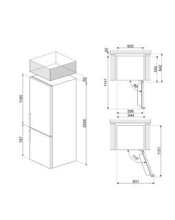 Külmik smeg 200 cm, 235/96 l, 38 db, elektrooniline juhtimine, noforst, valge-foto11