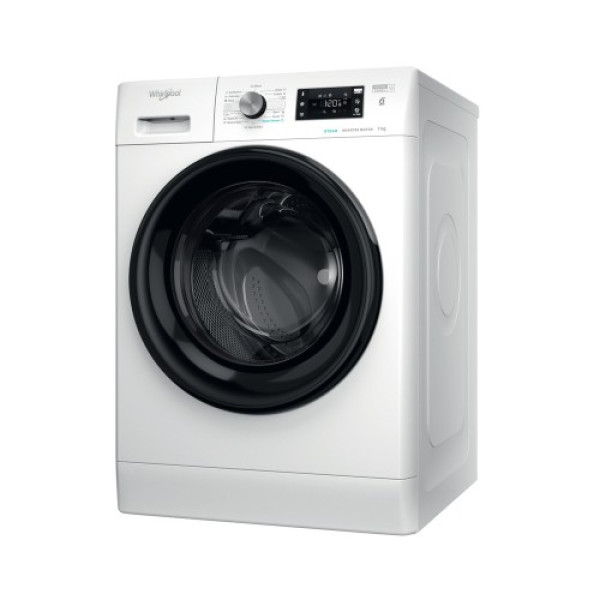 Pesumasin whirlpool, eestlaetav, 7 kg, 1200 p/min, inverter, aurutus, must luuk Kodumasinad