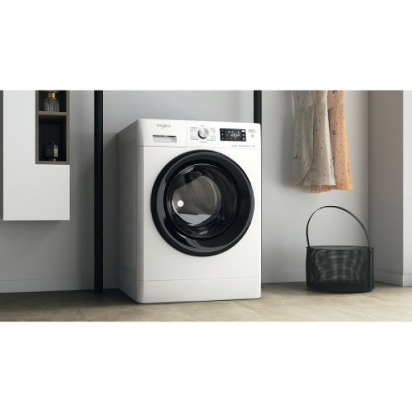 Pesumasin whirlpool, eestlaetav, 7 kg, 1200 p/min, inverter, aurutus, must luuk Kodumasinad