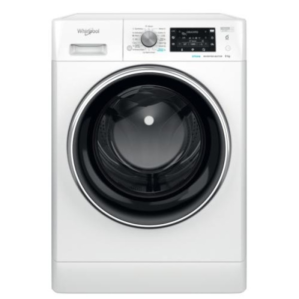 Pesumasin whirlpool, eestlaetav, 9 kg, 1300 p/min, inverter, must luuk