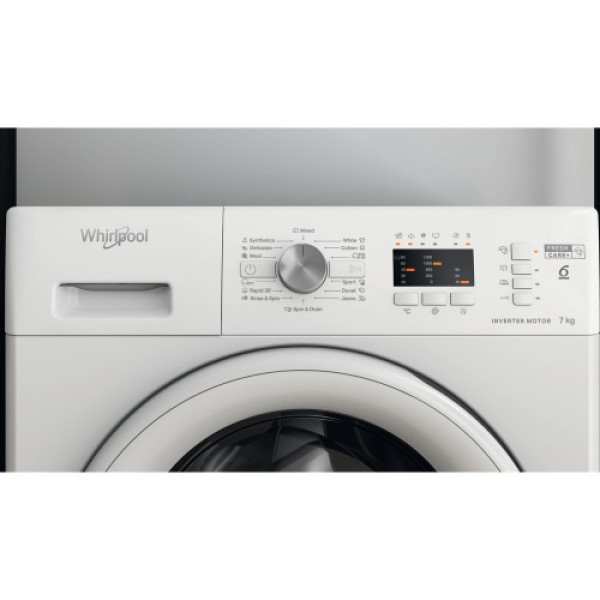 Pesumasin whirlpool, eestlaetav, 7 kg, 1200 p/min, inverter, valge luuk Kodumasinad