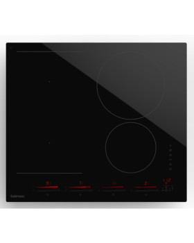 Pliidiplaat falmec 4 x induktsioon, 58 cm, sliderjuhtimine, täisfunktsionaalne õhupuhasti juhtimine, lõigatud servad, must, dialoogsüsteem