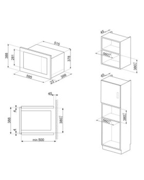 Mikrolaineahi smeg universale, integreeritav, 25 l, 1000/900 w, must-foto2