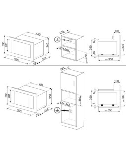 Mikrolaineahi smeg linea, integreeritav, 20 l, 1000/800 w, neptuun hall-foto2