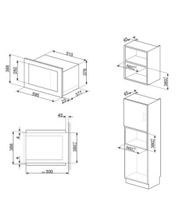 Mikrolaineahi smeg linea, integreeritav, 25 l, 1000/900 w, must-foto2