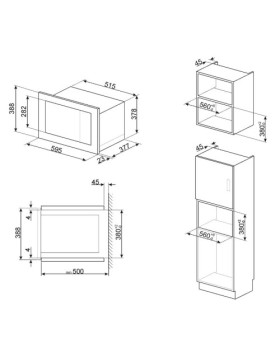 Mikrolaineahi smeg linea, integreeritav, 25 l, 1000/900 w, must-foto2