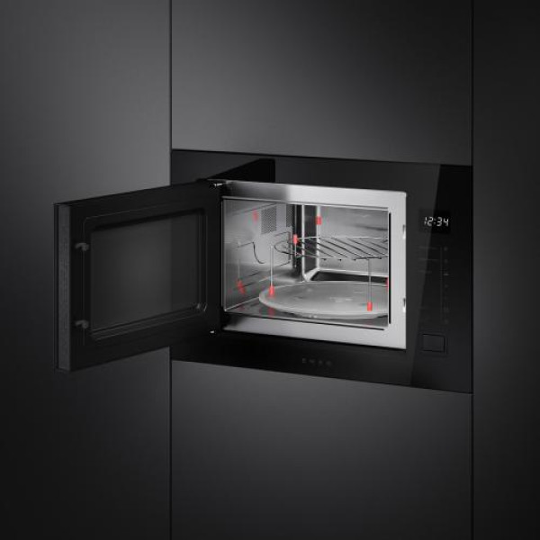 Mikrolaineahi smeg musa, integreeritav, 25 l, 1000/900 w, must