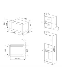 Mikrolaineahi smeg musa, integreeritav, 25 l, 1000/900 w, must-foto5