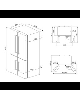 Külmik smeg, 182 cm, 376/196 l, 39 db, puutetundlik, nofrost, valge-foto3