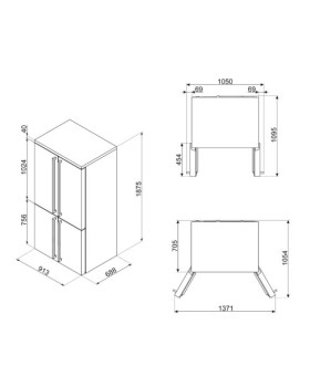 Külmik smeg colonial, 187 cm, 385/196 l, 39 db, elektrooniline juhtimine, nofrost, antratsiit-foto3