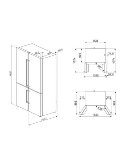 Külmik smeg, 179 cm, 376/196 l, 37 db, puutetundlik, nofrost, rv teras-foto7