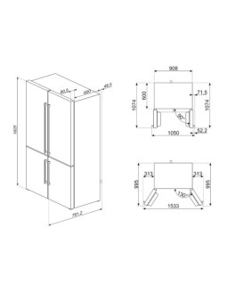 Külmik smeg universale, 182 cm, 376/196 l, 37 db, elektrooniline juhtimine, nofrost, rv teras-foto3
