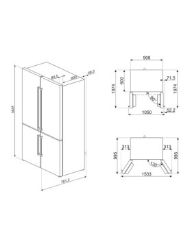 Külmik smeg universale, 182 cm, 376/196 l, 37 db, elektrooniline juhtimine, nofrost, rv teras-foto3