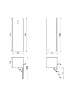 Jahekapp smeg, 186 cm, 390 l, 40 db, puutejuhtimine, roostevaba teras-foto4
