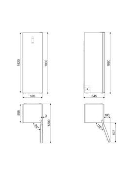 Jahekapp smeg, 186 cm, 390 l, 40 db, puutejuhtimine, roostevaba teras-foto4