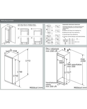 Sügavkülmik neff, integreeritav, 177 cm, 212 l, 35 db, nofrost, valge-foto4