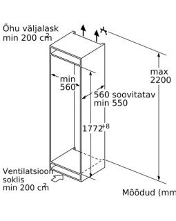 Sügavkülmik bosch, integreeritav, 178 cm,  212 l, 35 db, nofrost, elektrooniline juhtimine-foto5
