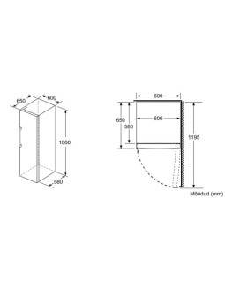 Sügavkülmik bosch, 161 cm, 200 l, 39 db, elektrooniline juhtimine, nofrost, valge-foto3