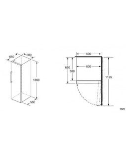Sügavkülmik bosch, 186 cm, 242 l, 39 db, puutetundlik juhtimine, nofrost, rv teras-foto3