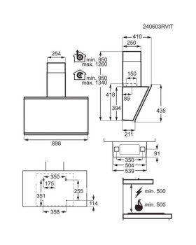 Õhupuhastaja aeg, seina, 90 cm, hob2hood, max 55 db, 760 m3/h, matt must-foto5
