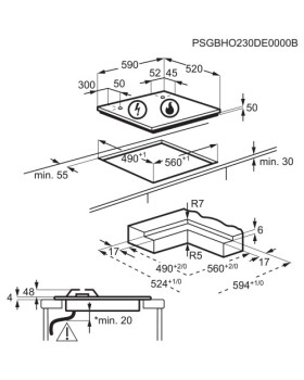 Pliidiplaat aeg, 2x gaas +2x induktsioon, 60 cm, lõigatud servad-foto3