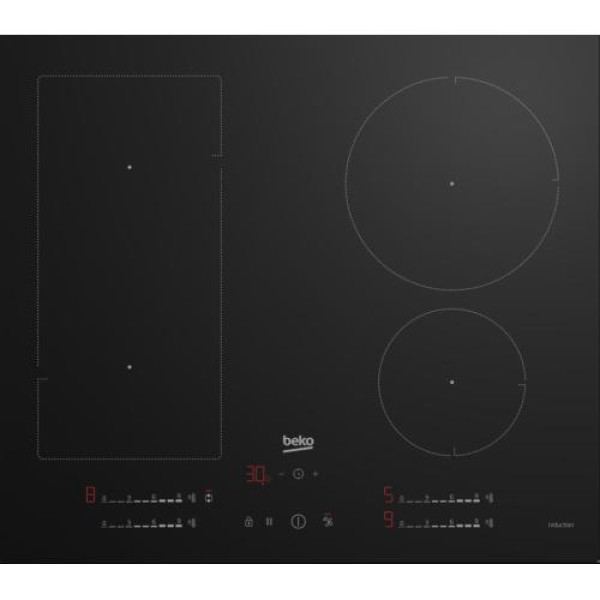 Pliidiplaat beko, 4 x induktsioon, 60 cm, must, lõigatud serv