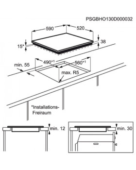 Pliidiplaat aeg, 4 x hilight, 60 cm, must, faasitud serv-foto2