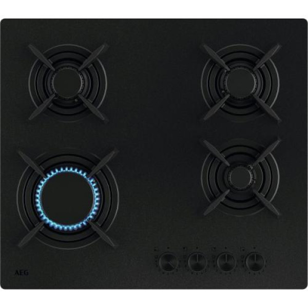 Pliidiplaat aeg, 4 x gaas, 60 cm, klaas, matt must