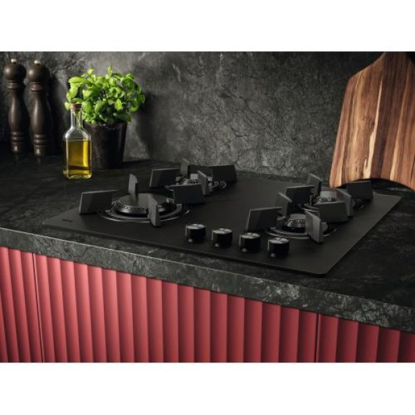 Pliidiplaat aeg, 4 x gaas, 60 cm, klaas, matt must