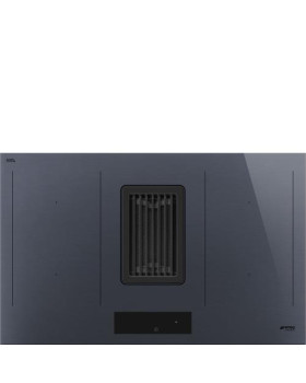 Õhupuhastiga pliidiplaat smeg, 4 x induktsioon, 83 cm, 700 m3/h, 65 db, lõigatud serv, neptuunhall