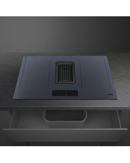 Õhupuhastiga pliidiplaat smeg, 4 x induktsioon, 83 cm, 700 m3/h, 65 db, lõigatud serv, neptuunhall-foto5