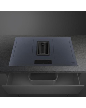 Õhupuhastiga pliidiplaat smeg, 4 x induktsioon, 83 cm, 700 m3/h, 65 db, lõigatud serv, neptuunhall-foto5