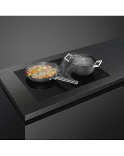 Õhupuhastiga pliidiplaat smeg, 4 x induktsioon, 70 cm, 650 m3/h, 68 db, lõigatud serv, must-foto3