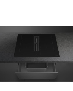 Õhupuhastiga pliidiplaat smeg, 4 x induktsioon, 70 cm, 650 m3/h, 68 db, lõigatud serv, must-foto5