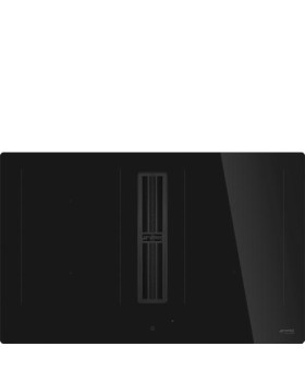 Õhupuhastiga pliidiplaat smeg, 4 x induktsioon, 83 cm, 630 m3/h, 65 db, lõigatud serv, must