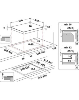 Pliidiplaat indesit, 4 x induktsioon, 59 cm, must-foto7