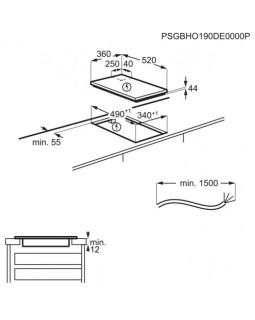 Pliidiplaat aeg, domino, 2 x induktsioon, 36 cm, lõigatud serv, must-foto2