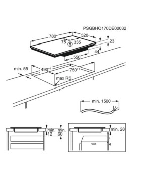 Pliidiplaat aeg, 5 x induktsioon, 80 cm, must, faasitud serv-foto2