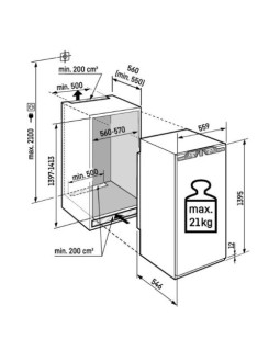 Jahekapp liebherr, integreeritav, 140 cm, 223 l, 32 db, valge-foto4