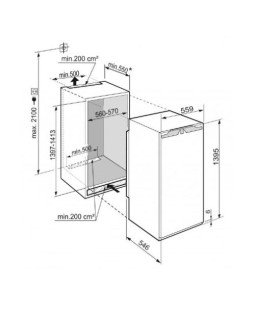 Jahekapp liebherr, integreeritav, 140 cm, 223 l, 33 db, valge-foto4