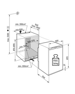 Külmik liebherr, integreeritav, 87,4-89 cm, 102/16 l, 35 db, valge-foto4
