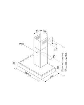 Õhupuhastaja smeg, seina, 60 cm, rv teras-foto2