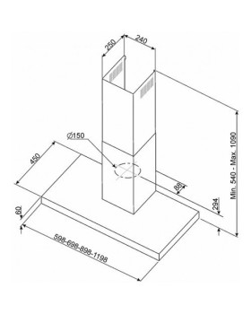 Õhupuhastaja smeg, seina, 60 cm, rv teras-foto2