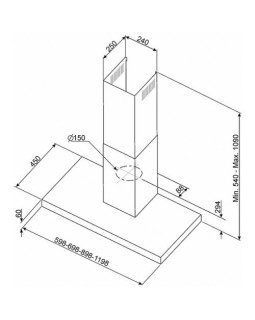 Õhupuhastaja smeg, seina, 90 cm, rv teras-foto2