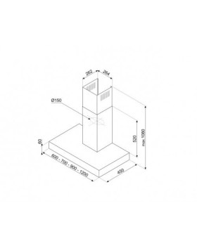 Õhupuhastaja smeg, seina, 120 cm, 690 m3/h, 62 db, harjatud rv teras-foto4