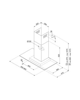 Õhupuhastaja smeg, seina, 60 cm, 677 m3/h, 62 db, rv teras/klaas-foto3
