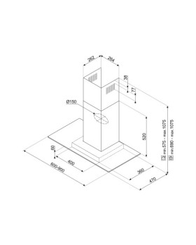 Õhupuhastaja smeg, seina, 60 cm, 677 m3/h, 62 db, rv teras/klaas-foto3