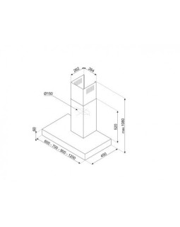 Õhupuhastaja smeg, seina, 70 cm, 713 m3/h, 62 db, rv teras-foto2