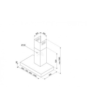 Õhupuhastaja smeg, seina, 70 cm, 713 m3/h, 62 db, rv teras-foto2